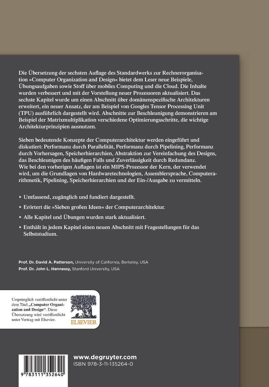 Rückseitencover Rechnerorganisation und Rechnerentwurf