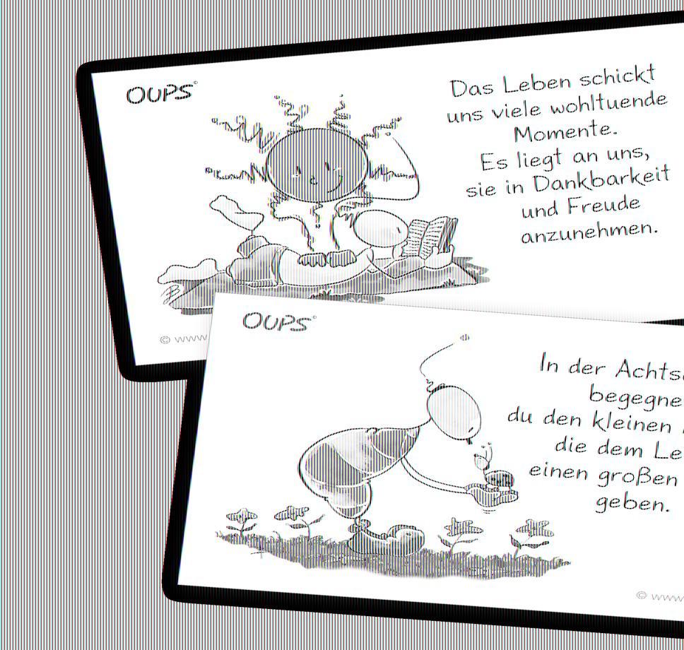 Beispielinhalt (Bild) Oups Kärtchenbox - Lebensfreude Kärtchen