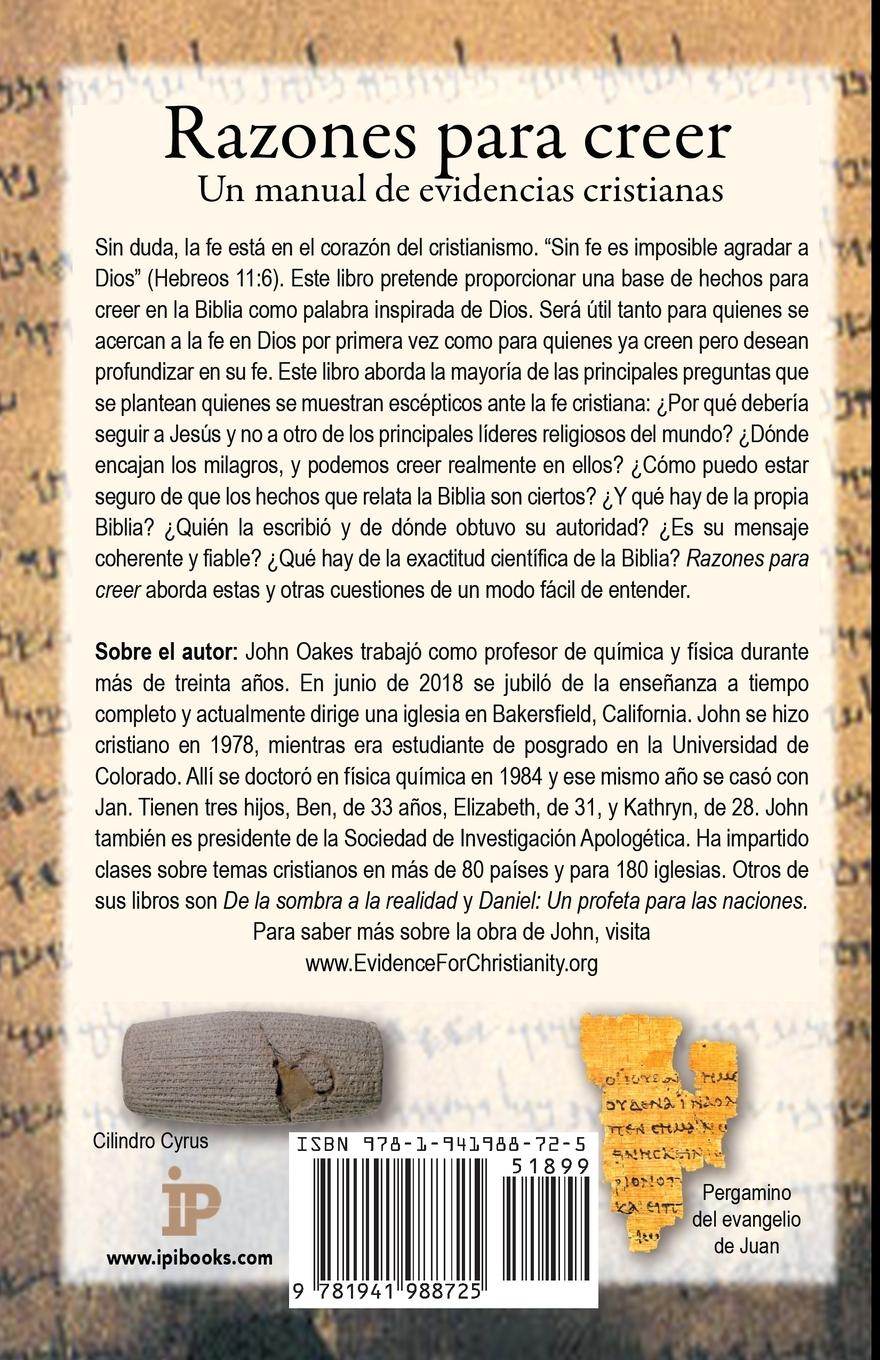 Rückseitencover Razones para creer