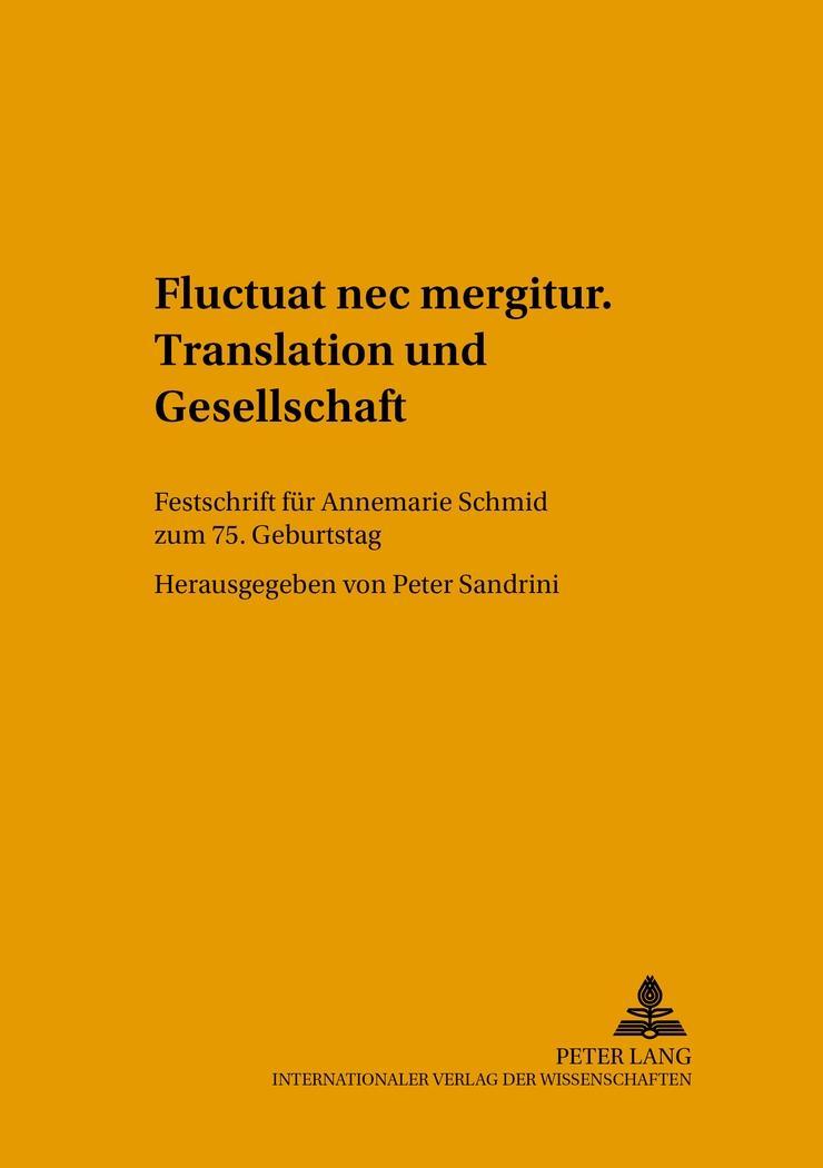 Vorderes Coverbild 'Fluctuat nec mergitur'. Translation und Gesellschaft
