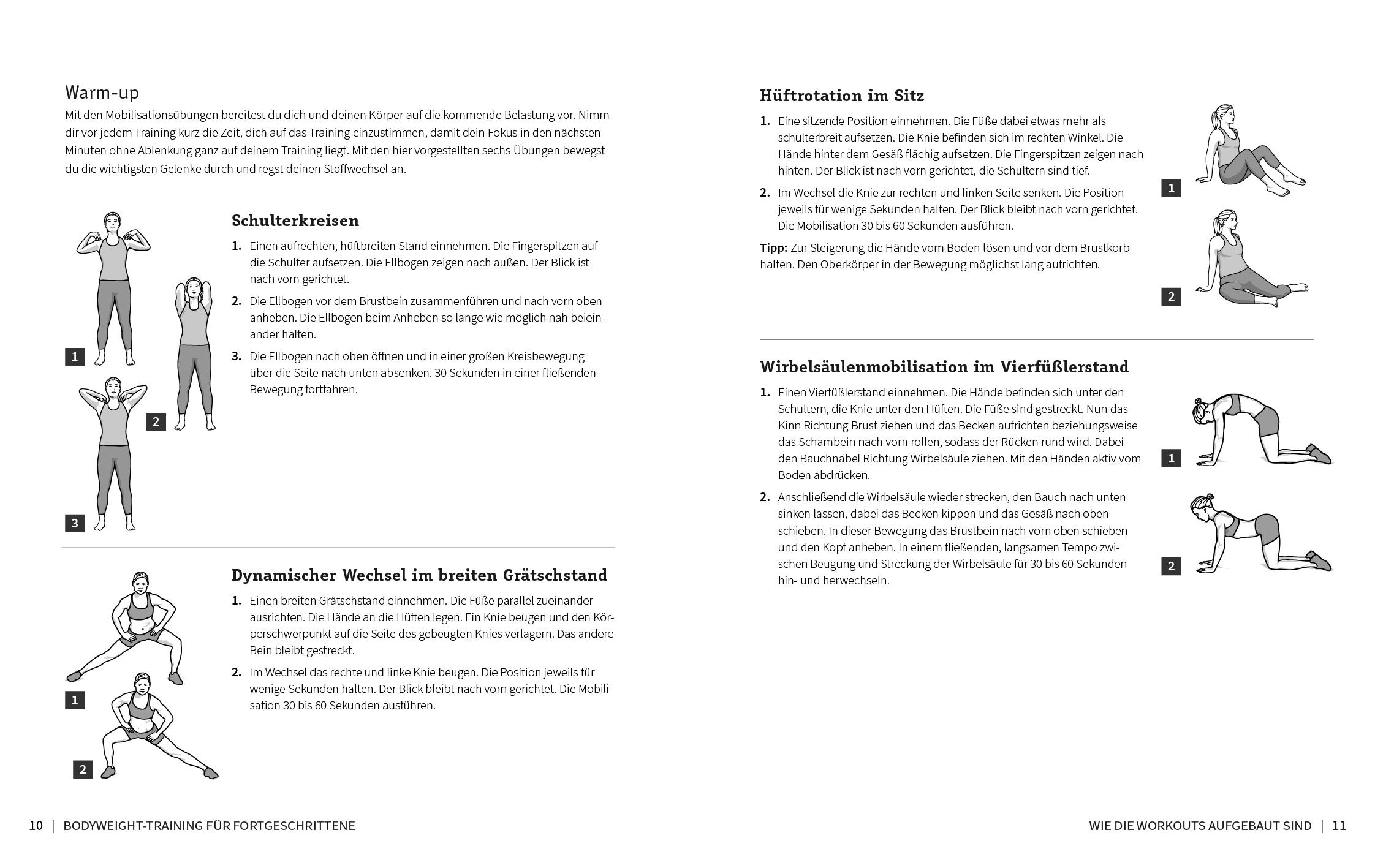 Beispielinhalt (Bild) 50 Workouts - Bodyweight-Training für Fortgeschrittene