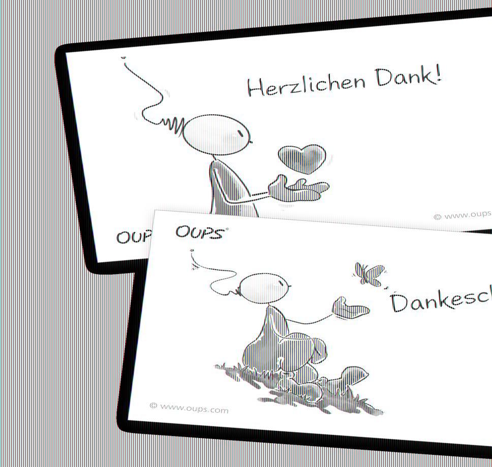 Beispielinhalt (Bild) Oups Kärtchenbox - Danke Kärtchen