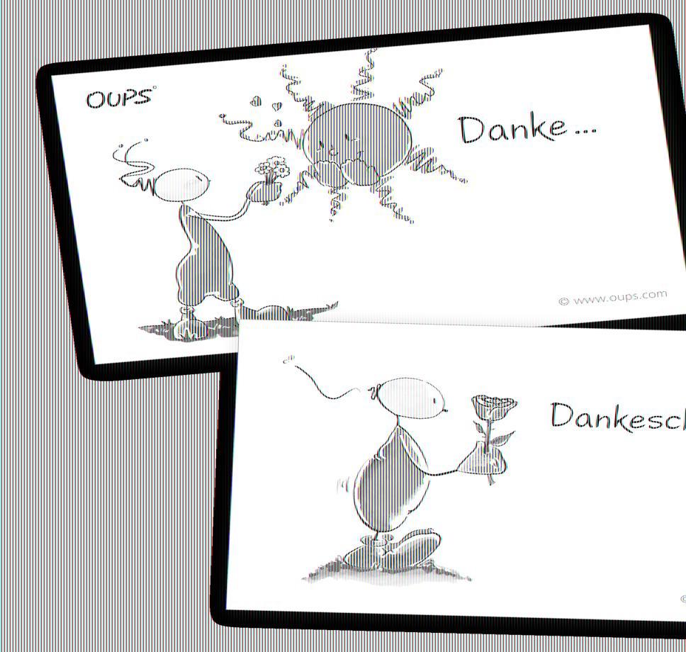 Beispielinhalt (Bild) Oups Kärtchenbox - Danke Kärtchen