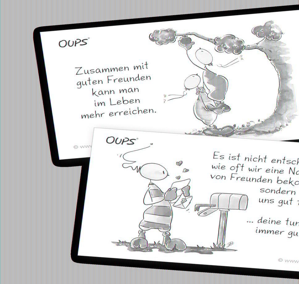 Beispielinhalt (Bild) Oups Kärtchenbox - Freundschafts Kärtchen