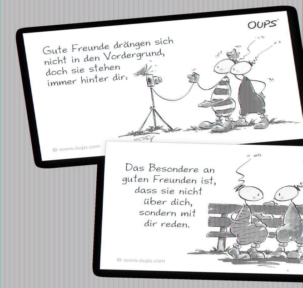 Beispielinhalt (Bild) Oups Kärtchenbox - Freundschafts Kärtchen