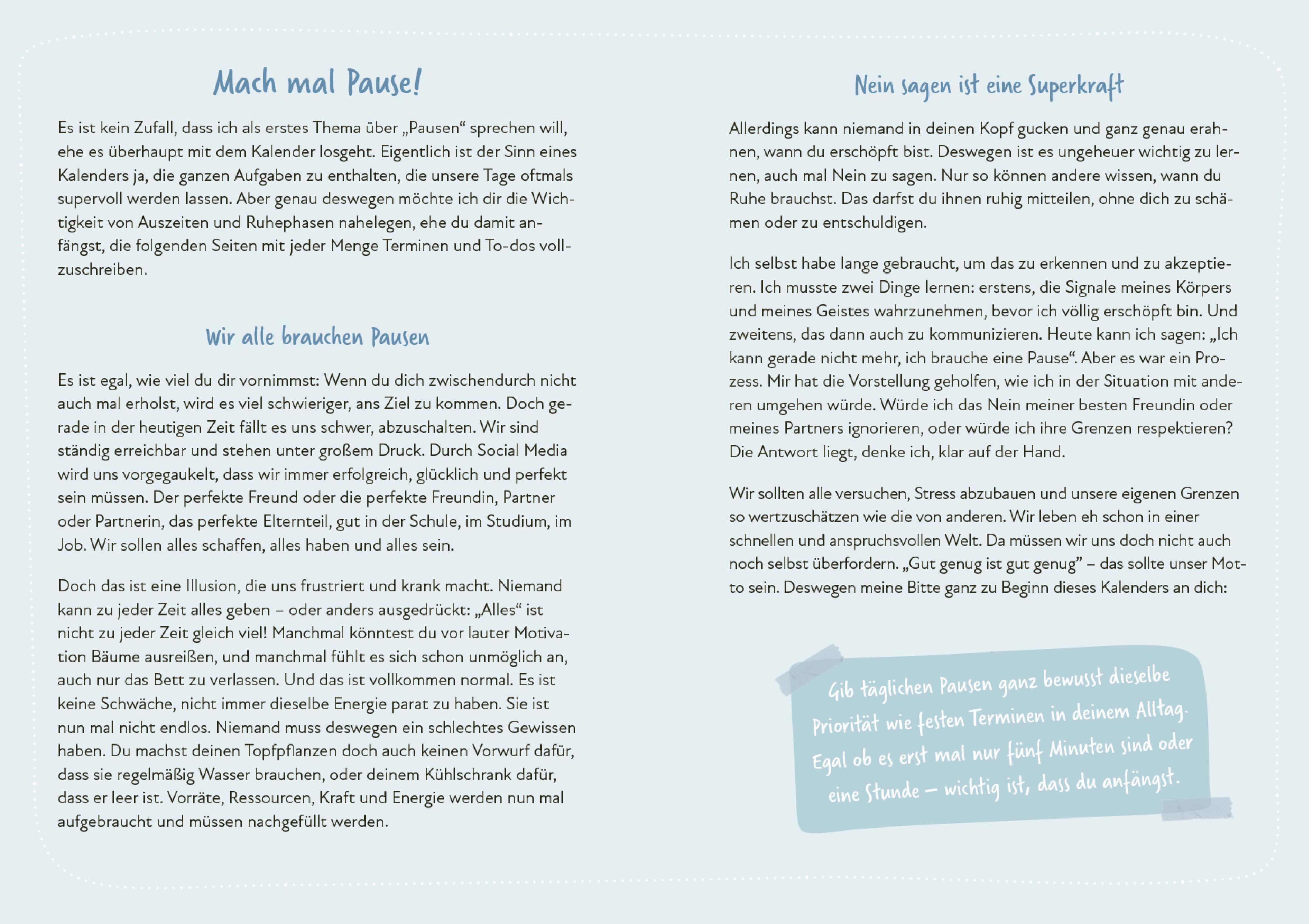 Beispielinhalt (Bild) Gnu - Limitless Kalender