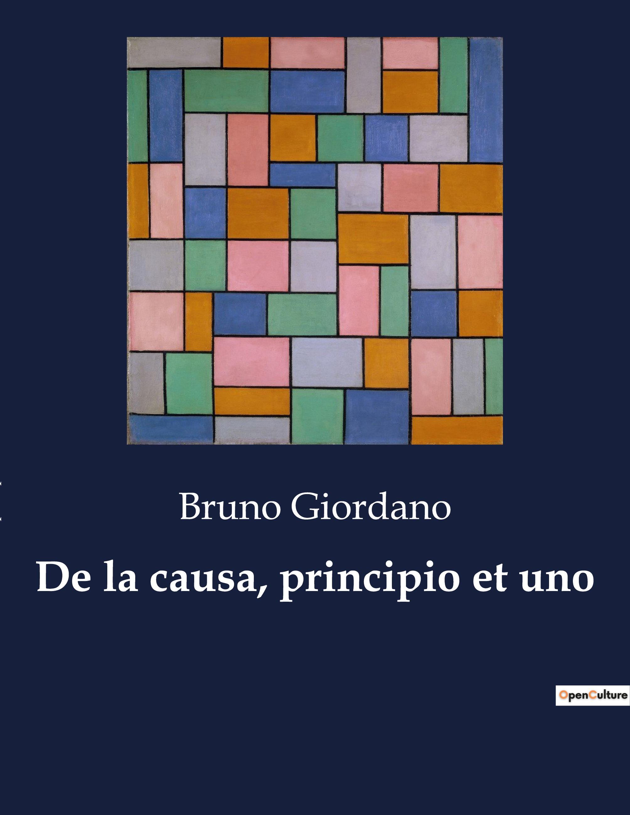 Vorderes Coverbild De la causa, principio et uno
