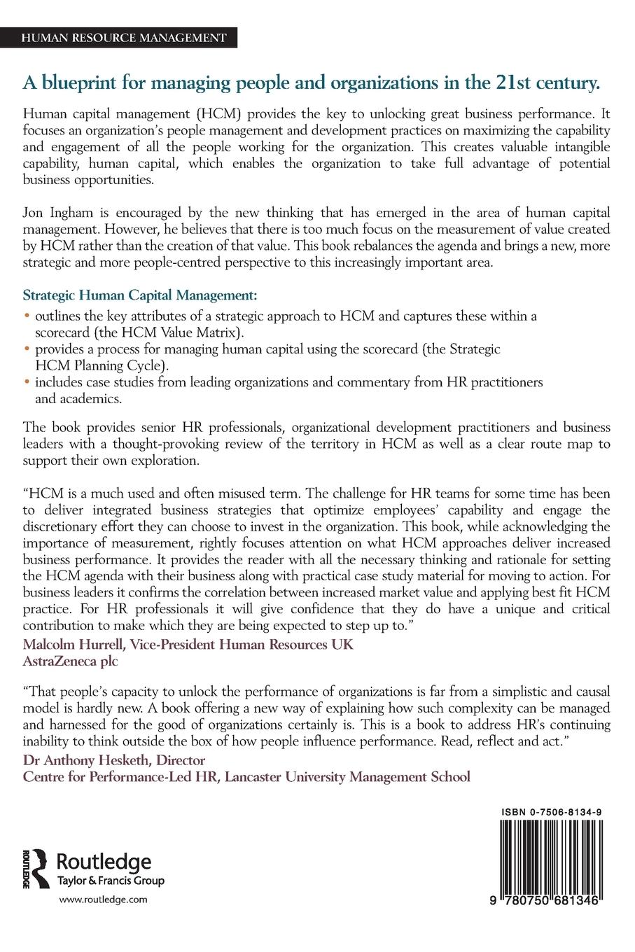 Rückseitencover Strategic Human Capital Management