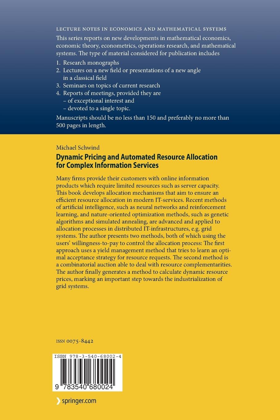 Rückseitencover Dynamic Pricing and Automated Resource Allocation for Complex Information Services