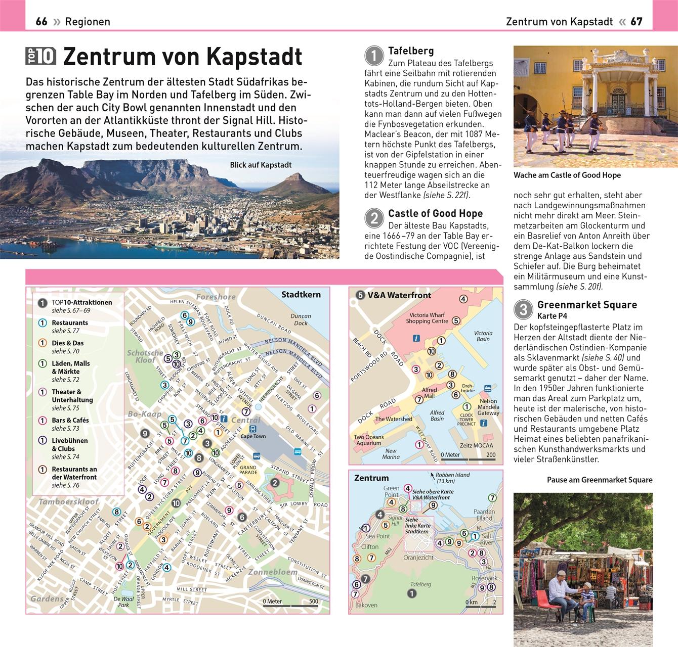 Beispielinhalt (Bild) TOP10 Reiseführer Kapstadt