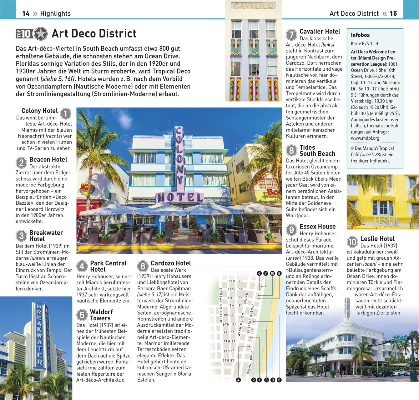 Beispielinhalt (Bild) TOP10 Reiseführer Miami & Keys