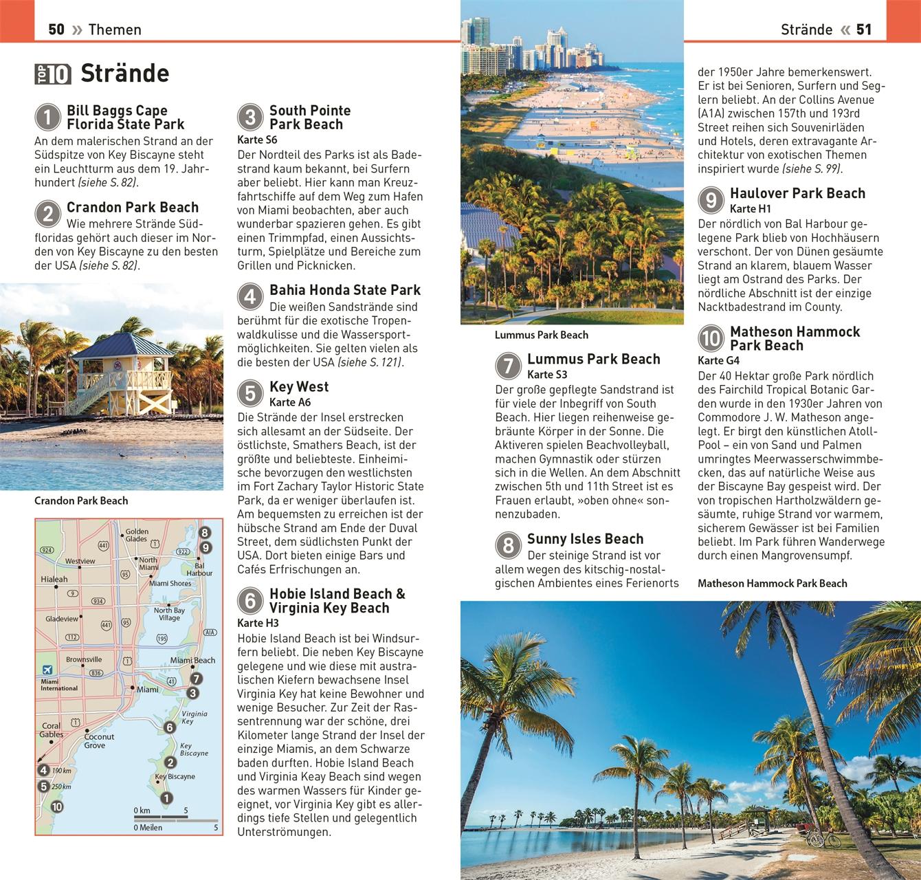 Beispielinhalt (Bild) TOP10 Reiseführer Miami & Keys