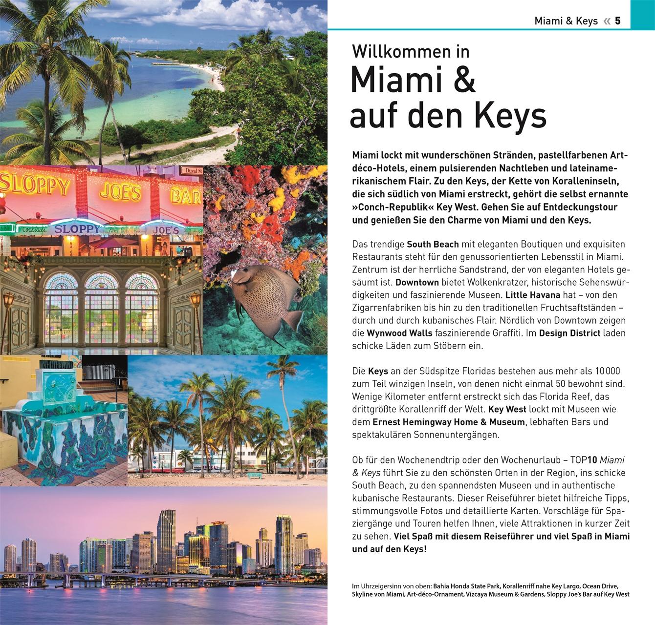 Beispielinhalt (Bild) TOP10 Reiseführer Miami & Keys