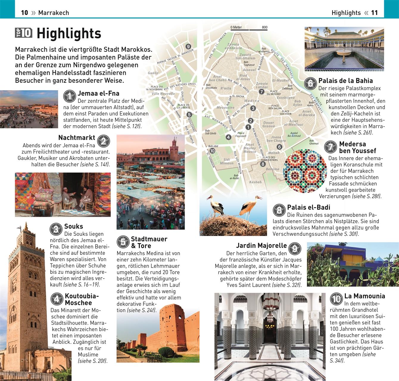 Beispielinhalt (Bild) TOP10 Reiseführer Marrakech