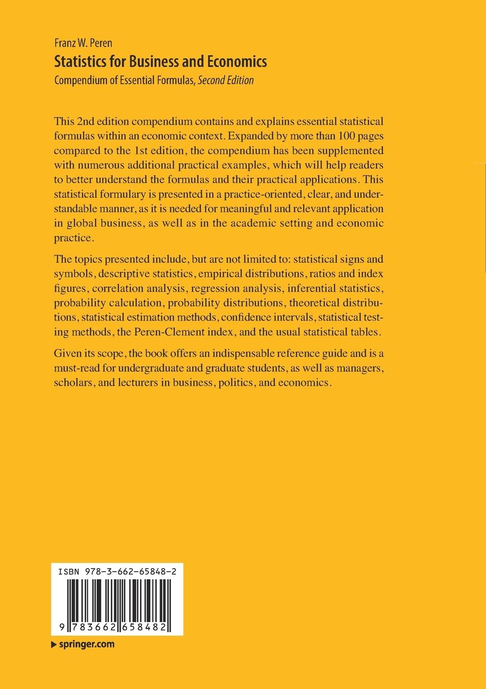 Rückseitencover Statistics for Business and Economics