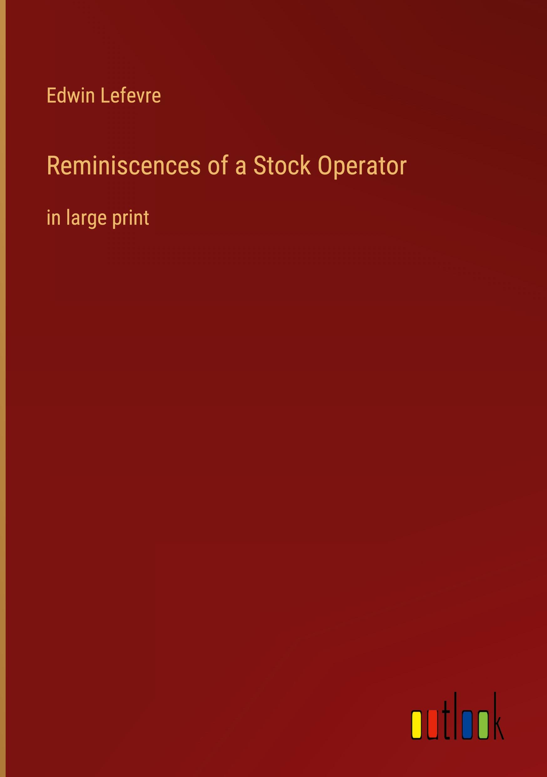 Vorderes Coverbild Reminiscences of a Stock Operator
