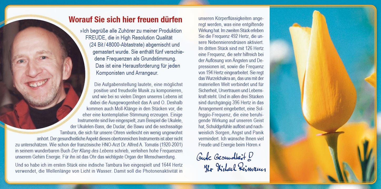 Beispielinhalt (Bild) FREUDE [Solfeggio Heilmusik 396 Hertz]: Mit Anleitungen von Pavlina Klemm im Booklet