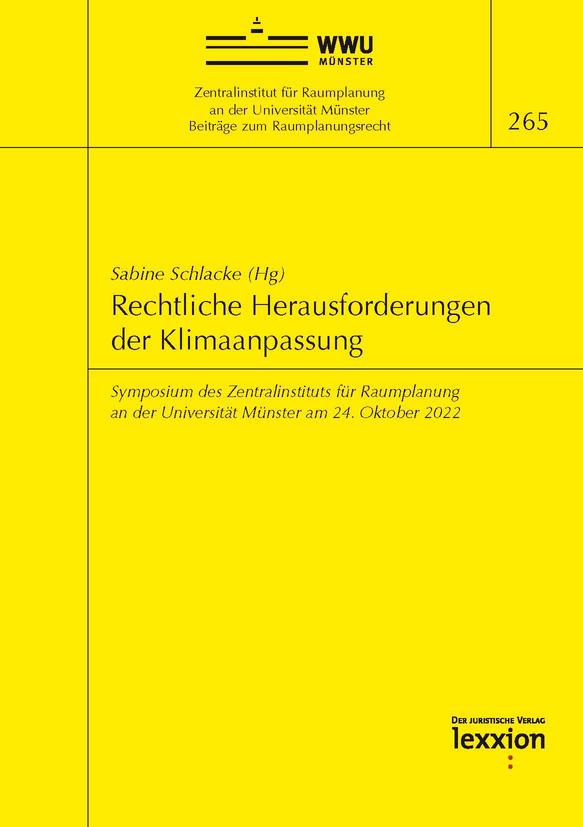 Vorderes Coverbild Rechtliche Herausforderungen der Klimaanpassung