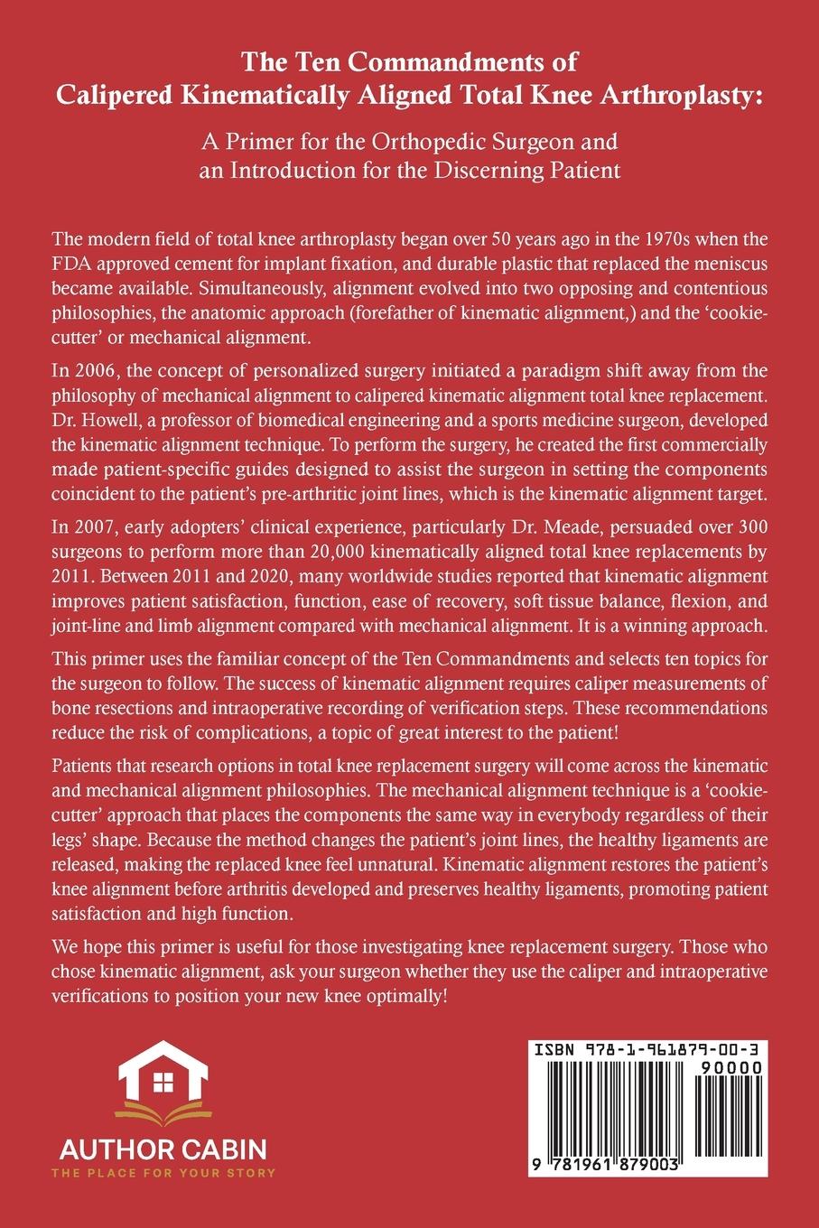 Rückseitencover The Ten Commandments of Calipered Kinematically Aligned Total Knee Arthroplasty