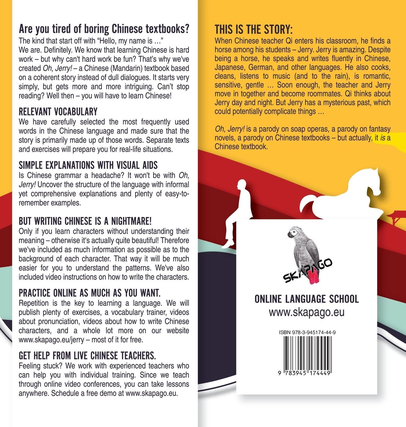 Rückseitencover Oh, Jerry! Learn Chinese. Enjoy the story. Chinese course for beginners. Part 1