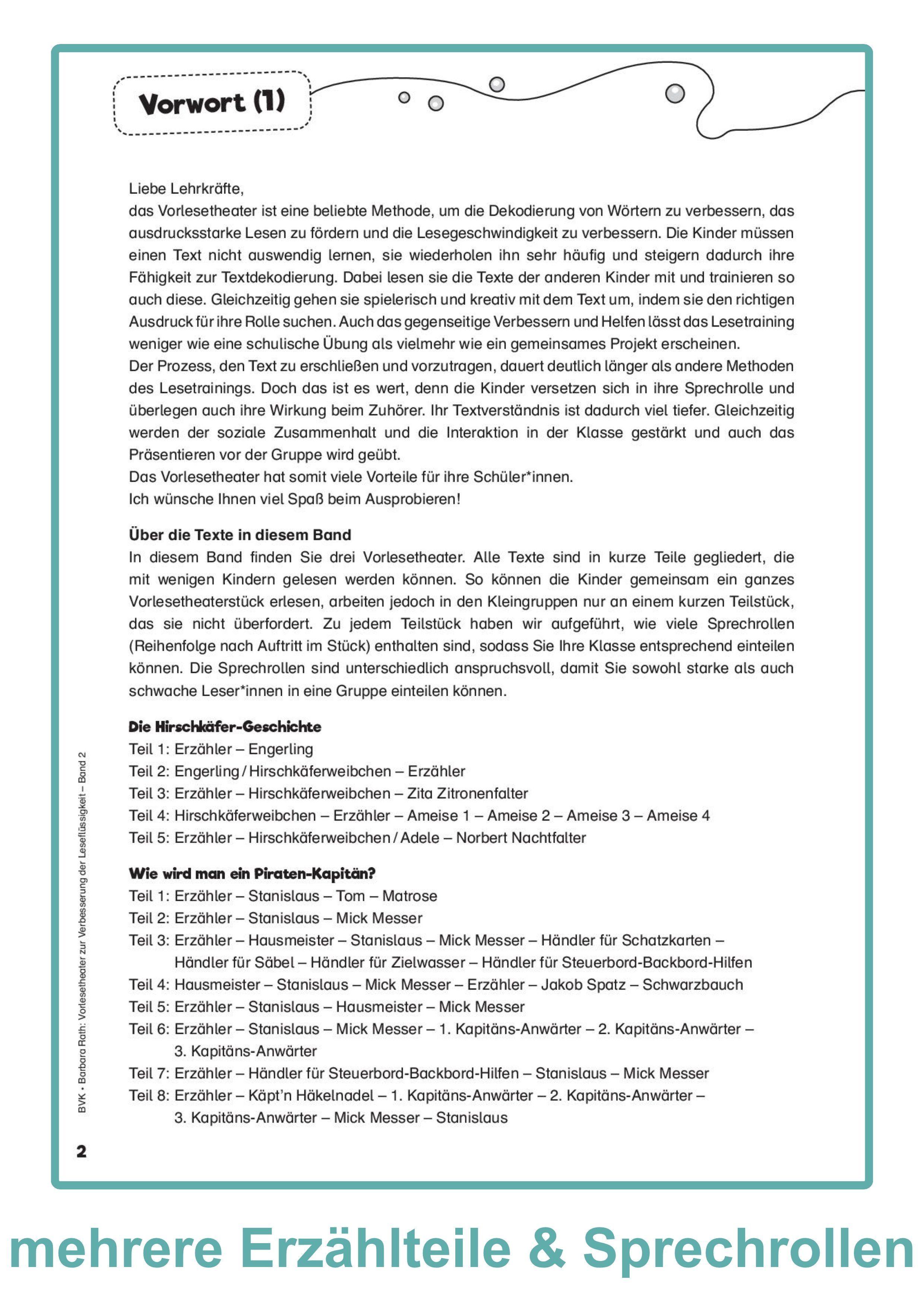 Beispielinhalt (Bild) Vorlesetheater Band 2