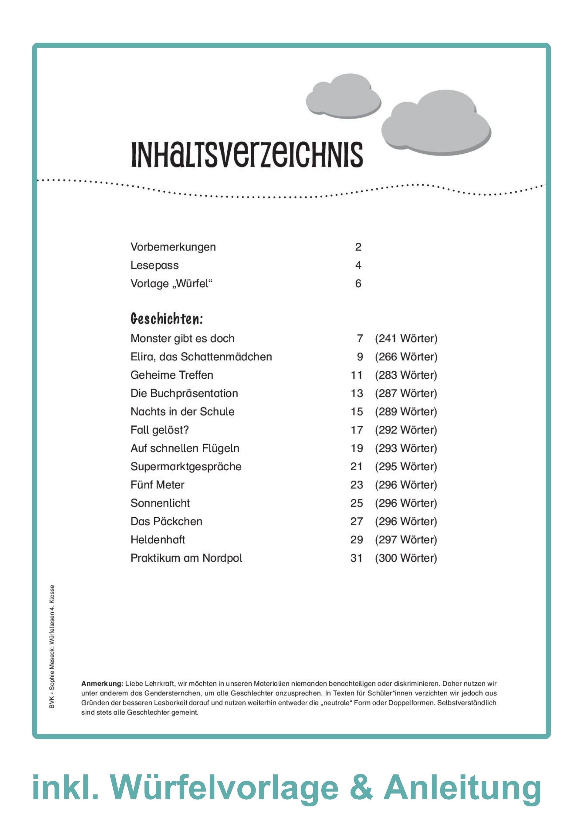 Beispielinhalt (Bild) Würfellesen - 4. Klasse