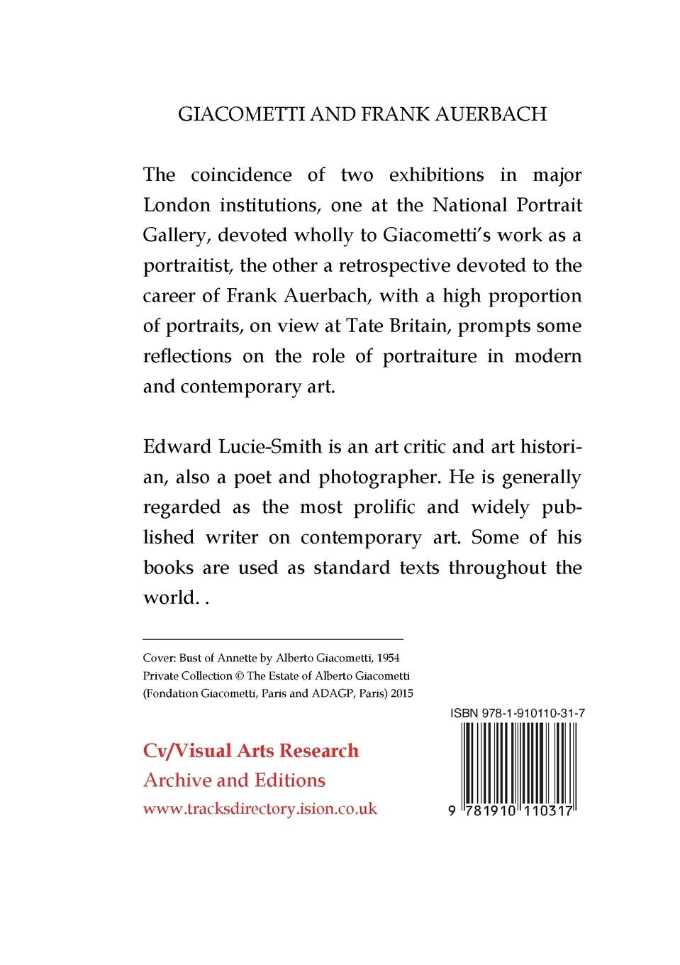 Rückseitencover Giacometti and Frank Auerbach
