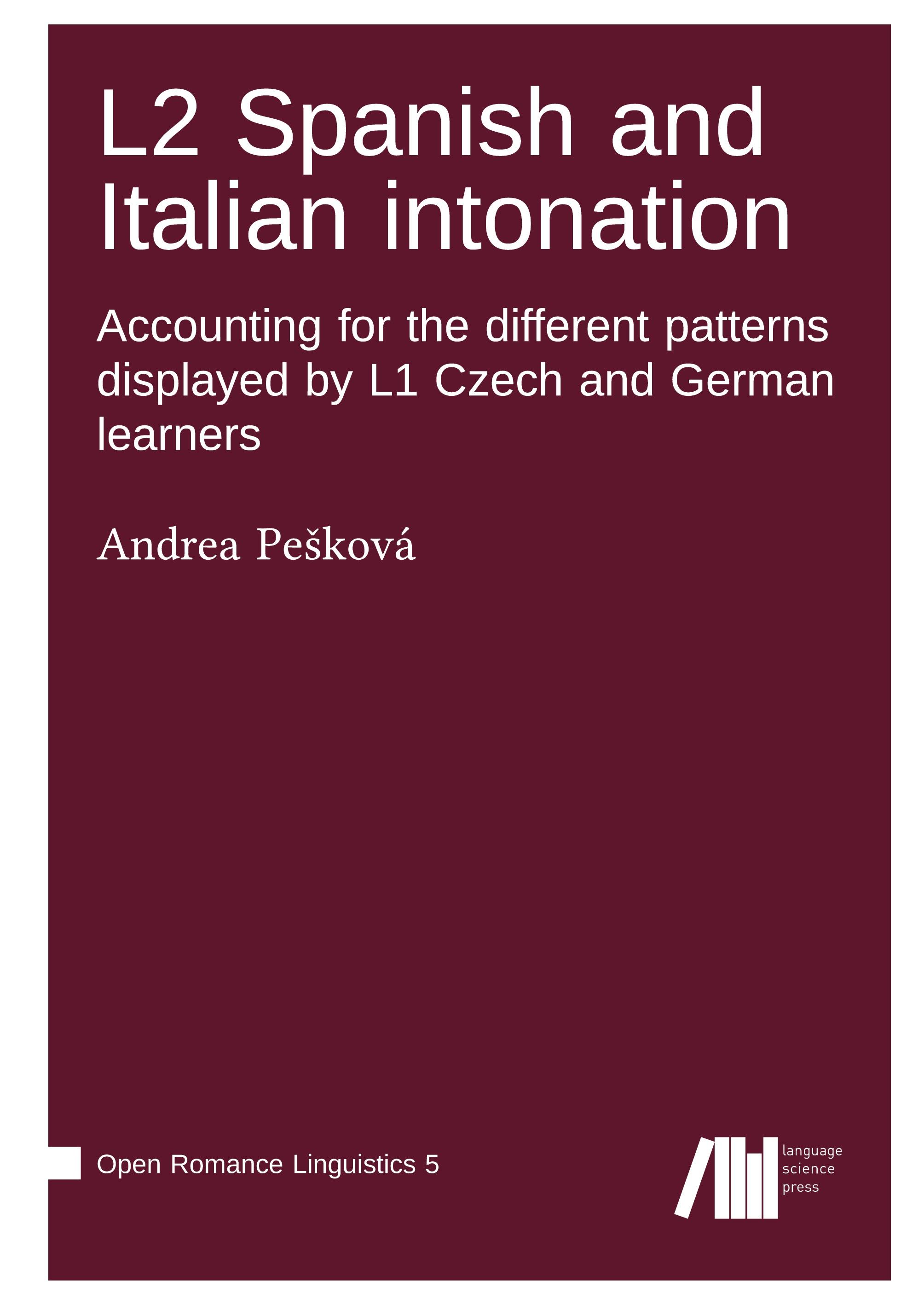 Vorderes Coverbild L2 Spanish and Italian intonation