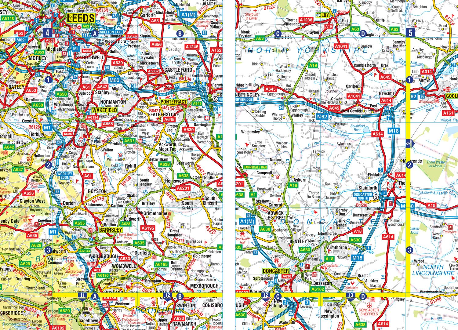 Beispielinhalt (Bild) Midlands A-Z Road Atlas