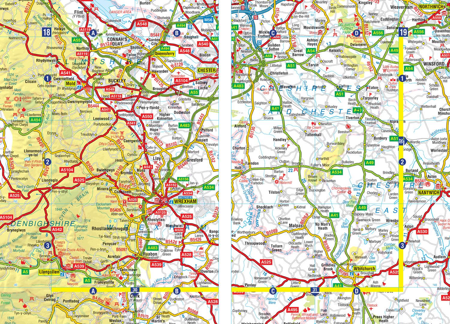 Beispielinhalt (Bild) Midlands A-Z Road Atlas