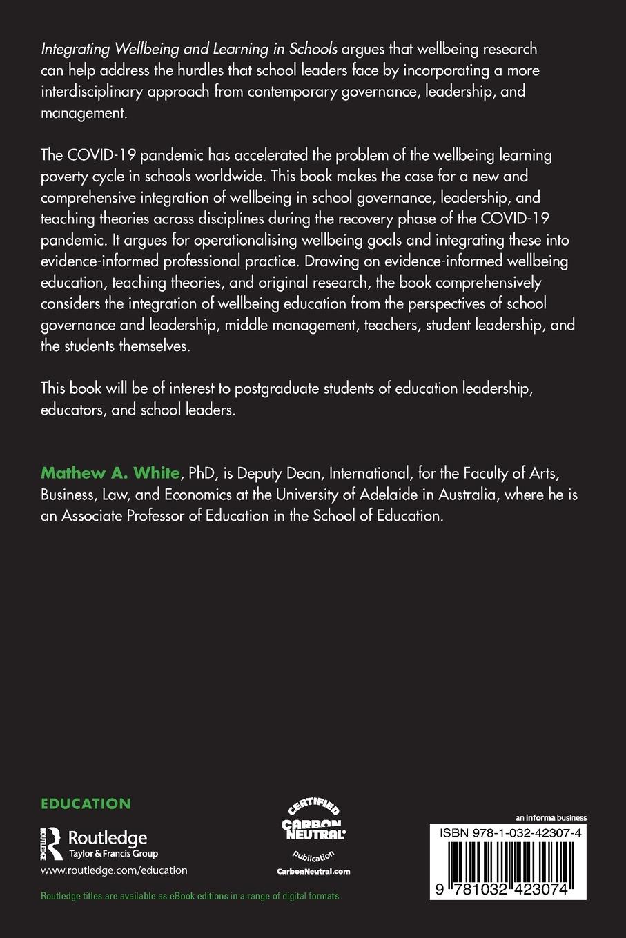 Rückseitencover Integrating Wellbeing and Learning in Schools