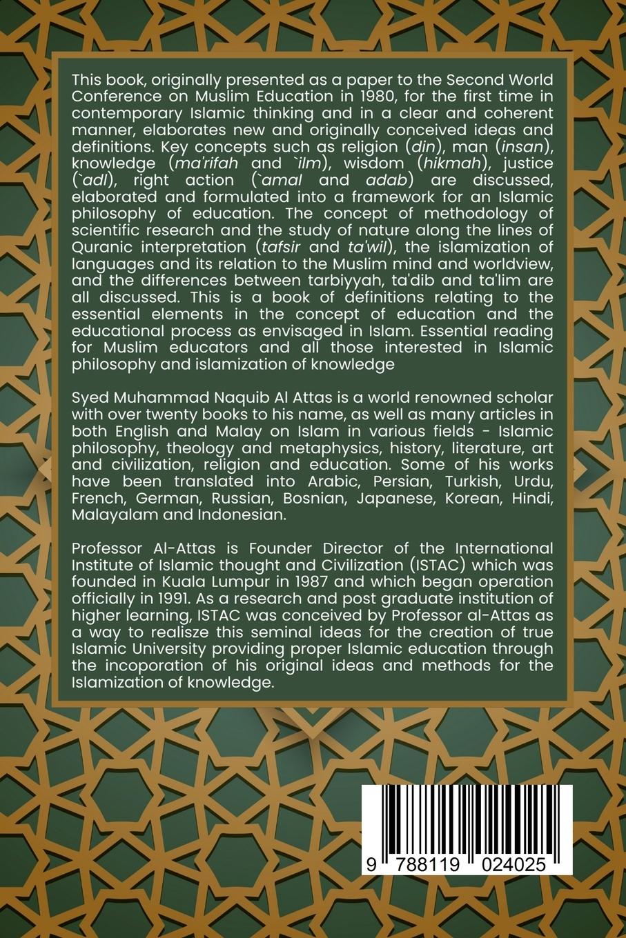 Rückseitencover The concept of Education in Islam