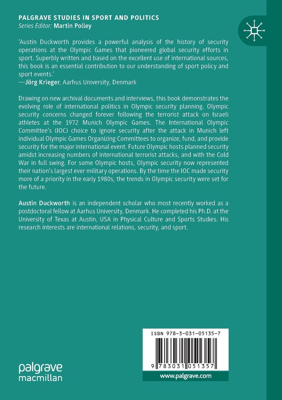 Rückseitencover International Security and the Olympic Games, 1972-2020