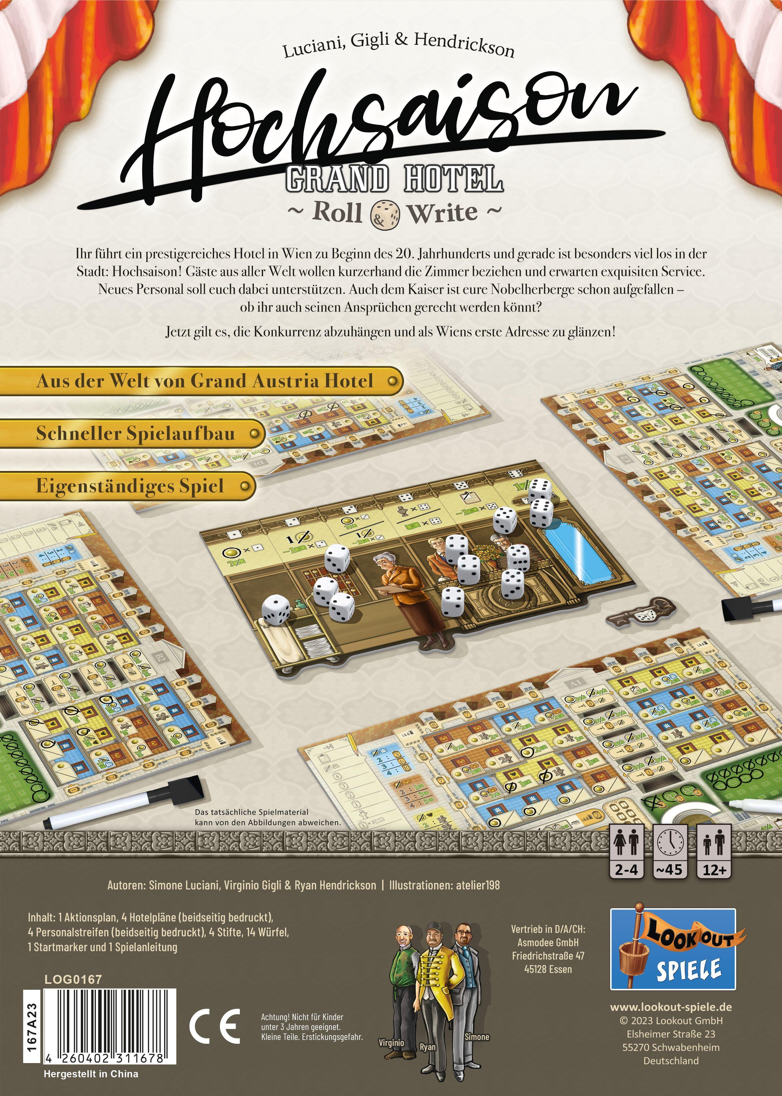 Beispielinhalt (Bild) Hochsaison: Grand Hotel Roll & Write