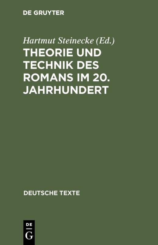 Vorderes Coverbild Theorie und Technik des Romans im 20. Jahrhundert