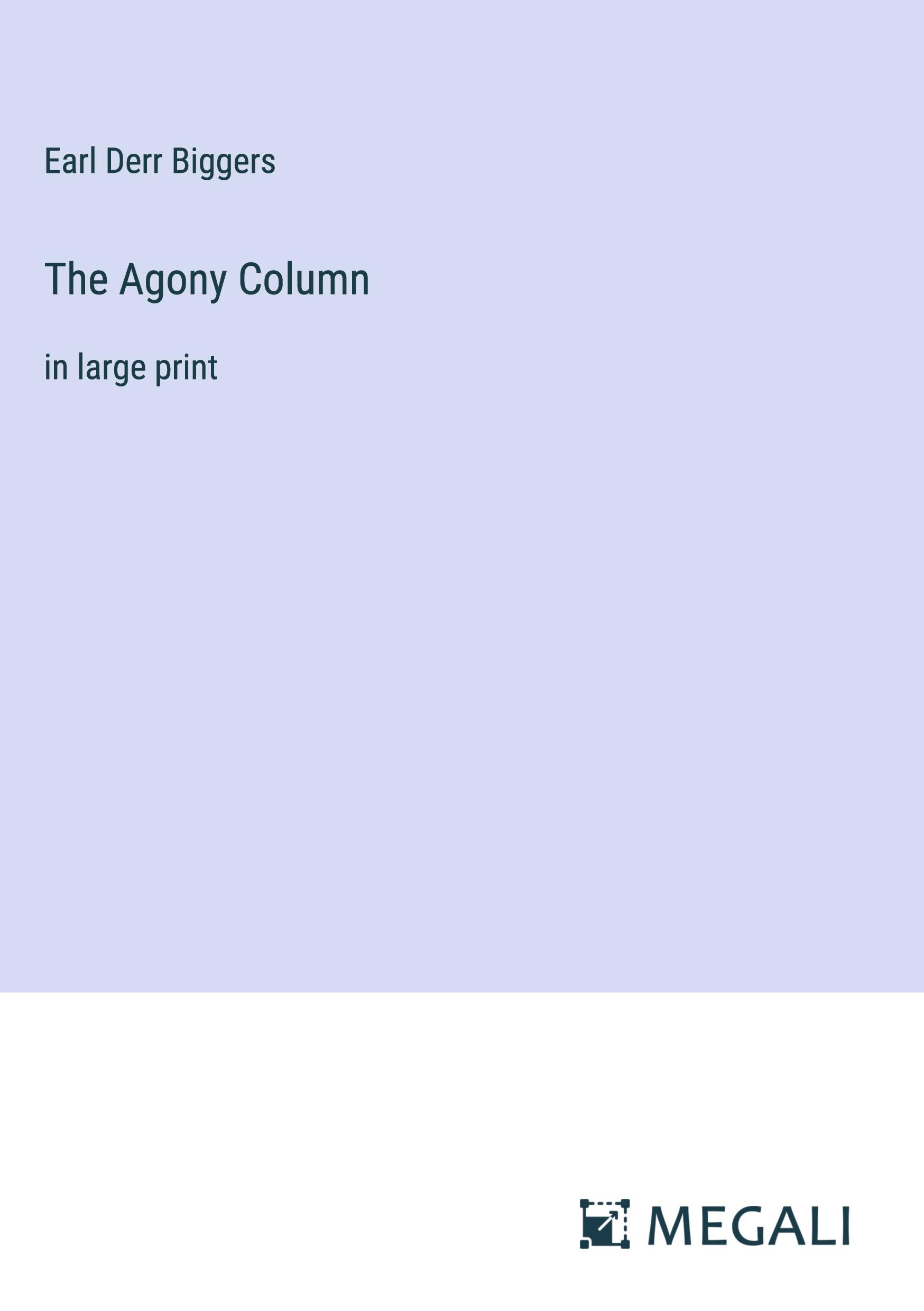 Vorderes Coverbild The Agony Column