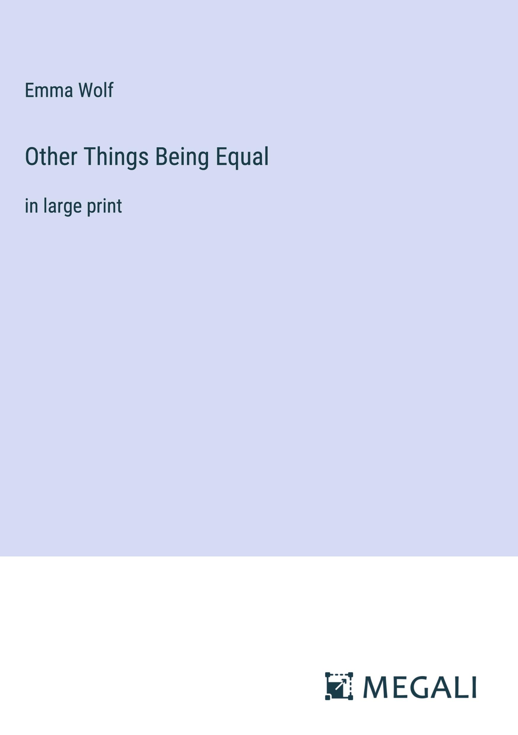 Vorderes Coverbild Other Things Being Equal