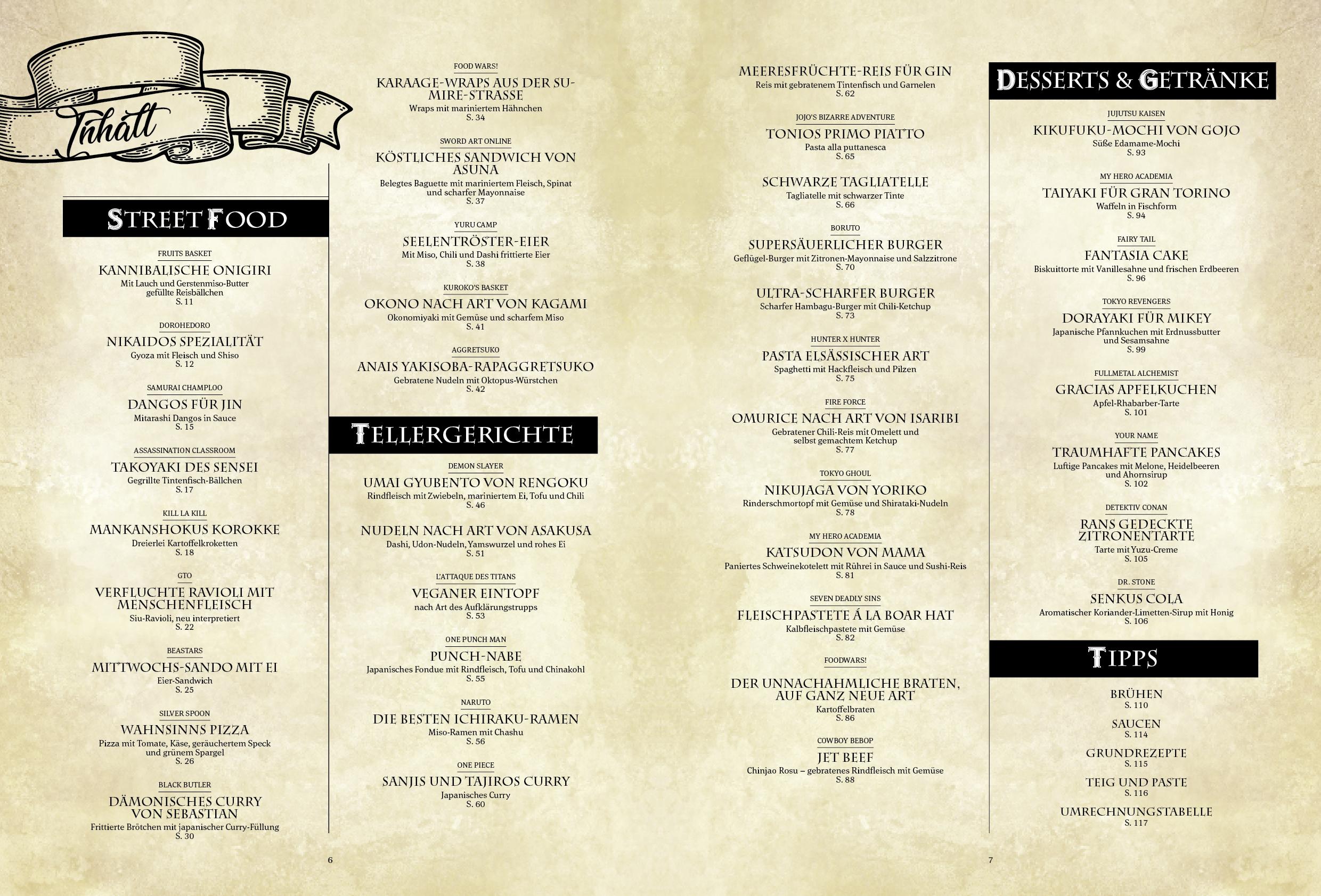 Beispielinhalt (Bild) Oishii! - Das Anime-Kochbuch