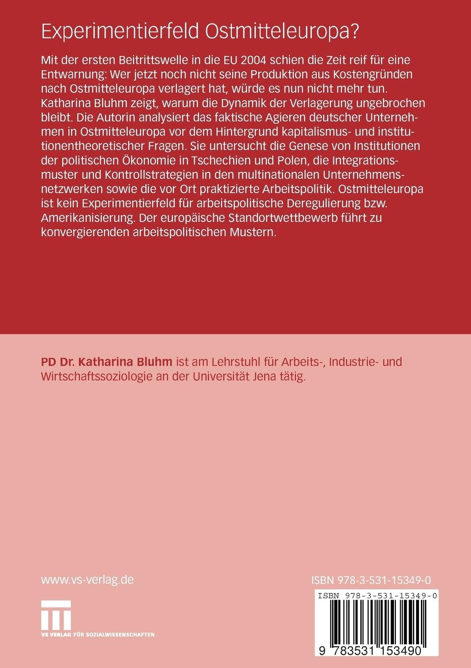 Rückseitencover Experimentierfeld Ostmitteleuropa?