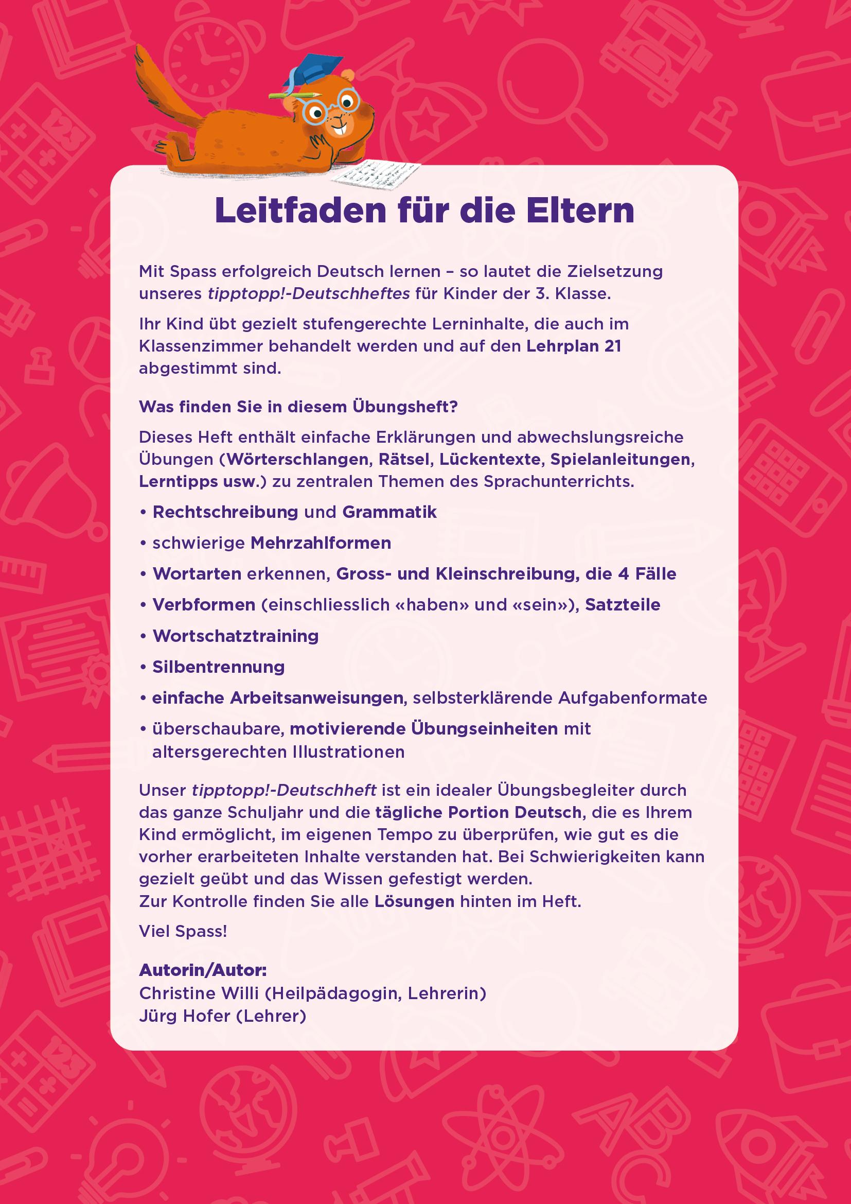 Beispielinhalt (Bild) Einfach tipptopp! Deutsch 3. Klasse