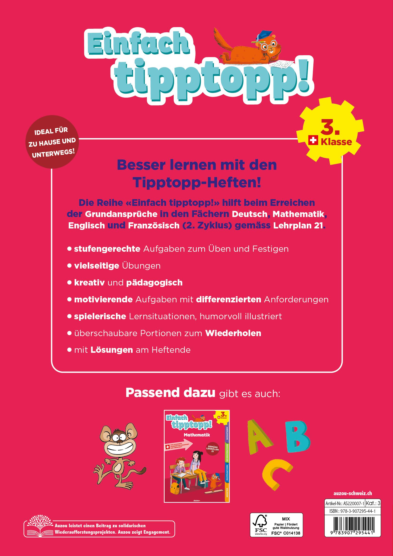Rückseitencover Einfach tipptopp! Deutsch 3. Klasse