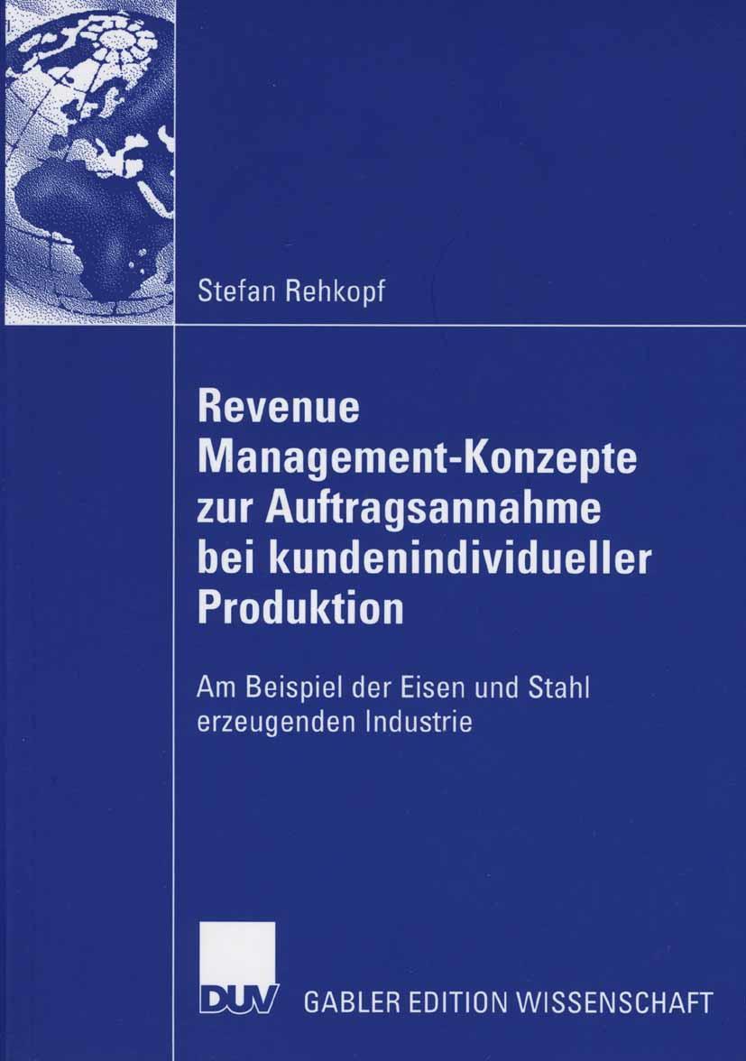Vorderes Coverbild Revenue Management-Konzepte zur Auftragsannahme bei kundenindividueller Produktion