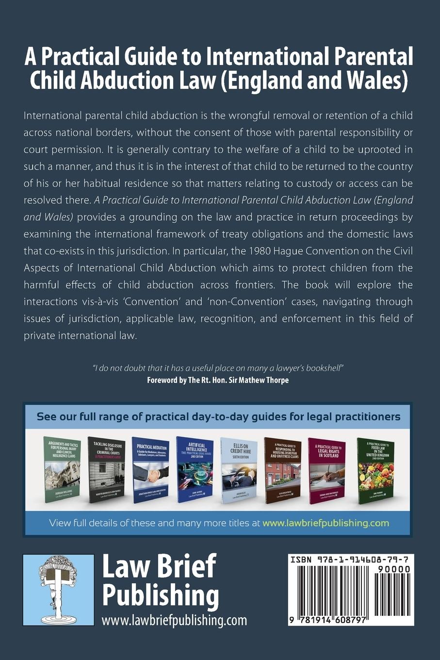 Rückseitencover A Practical Guide to International Parental Child Abduction Law (England and Wales)