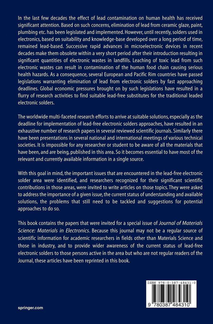 Rückseitencover Lead-Free Electronic Solders