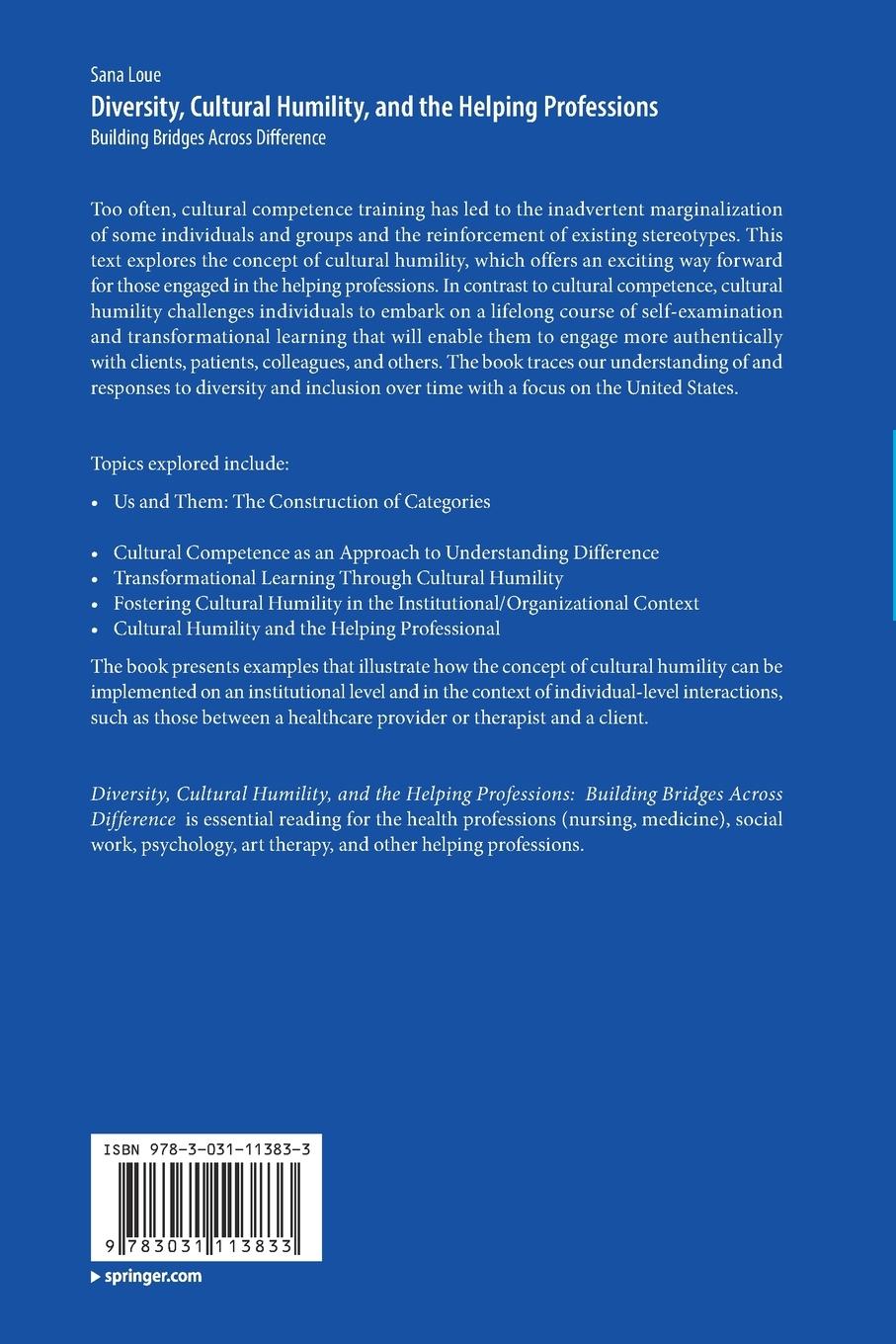 Rückseitencover Diversity, Cultural Humility, and the Helping Professions