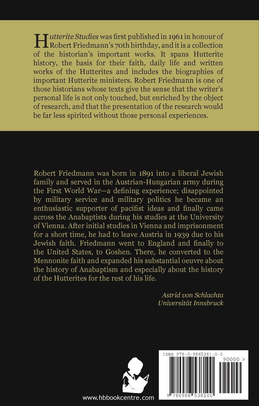 Rückseitencover Hutterite Studies