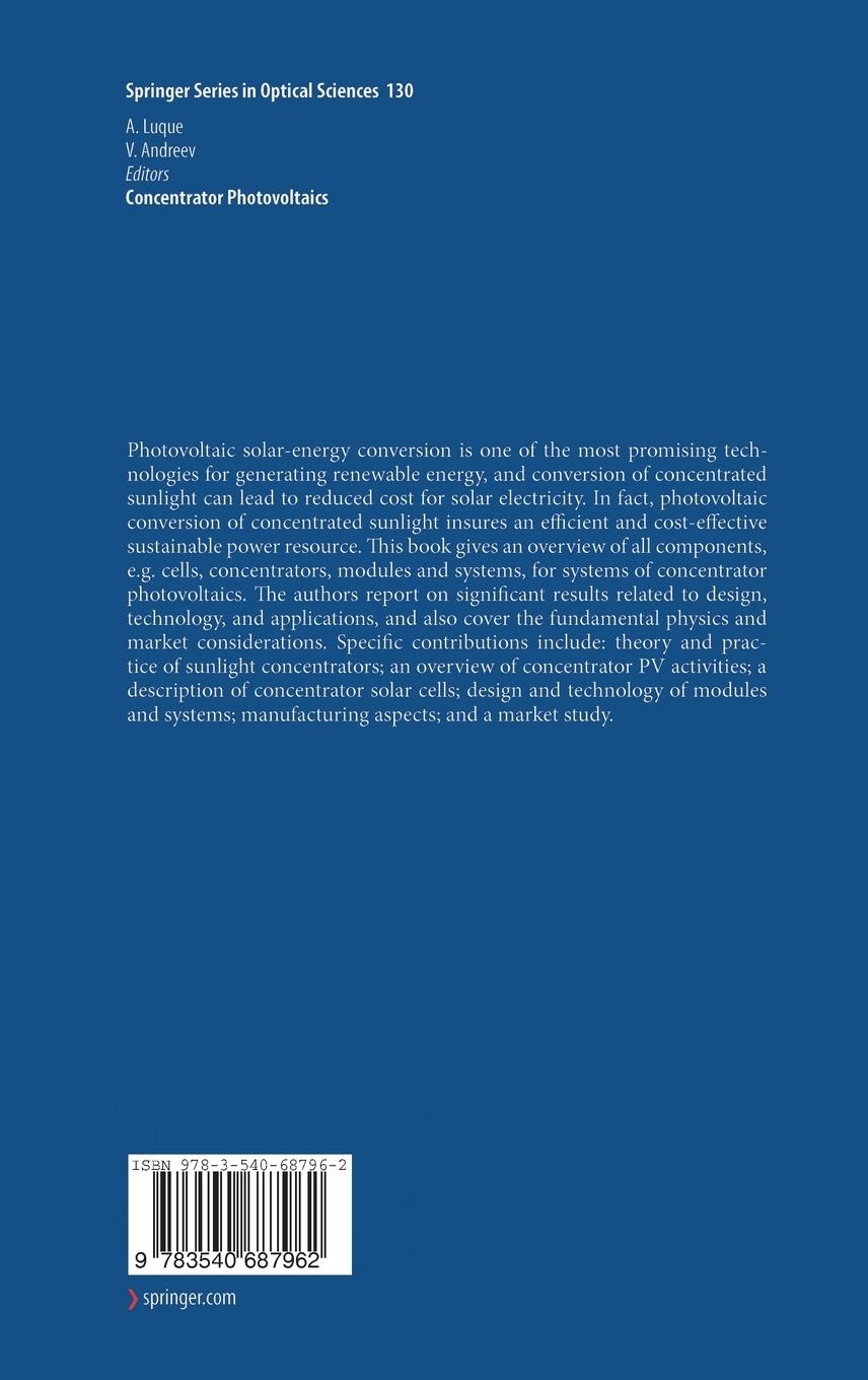 Rückseitencover Concentrator Photovoltaics