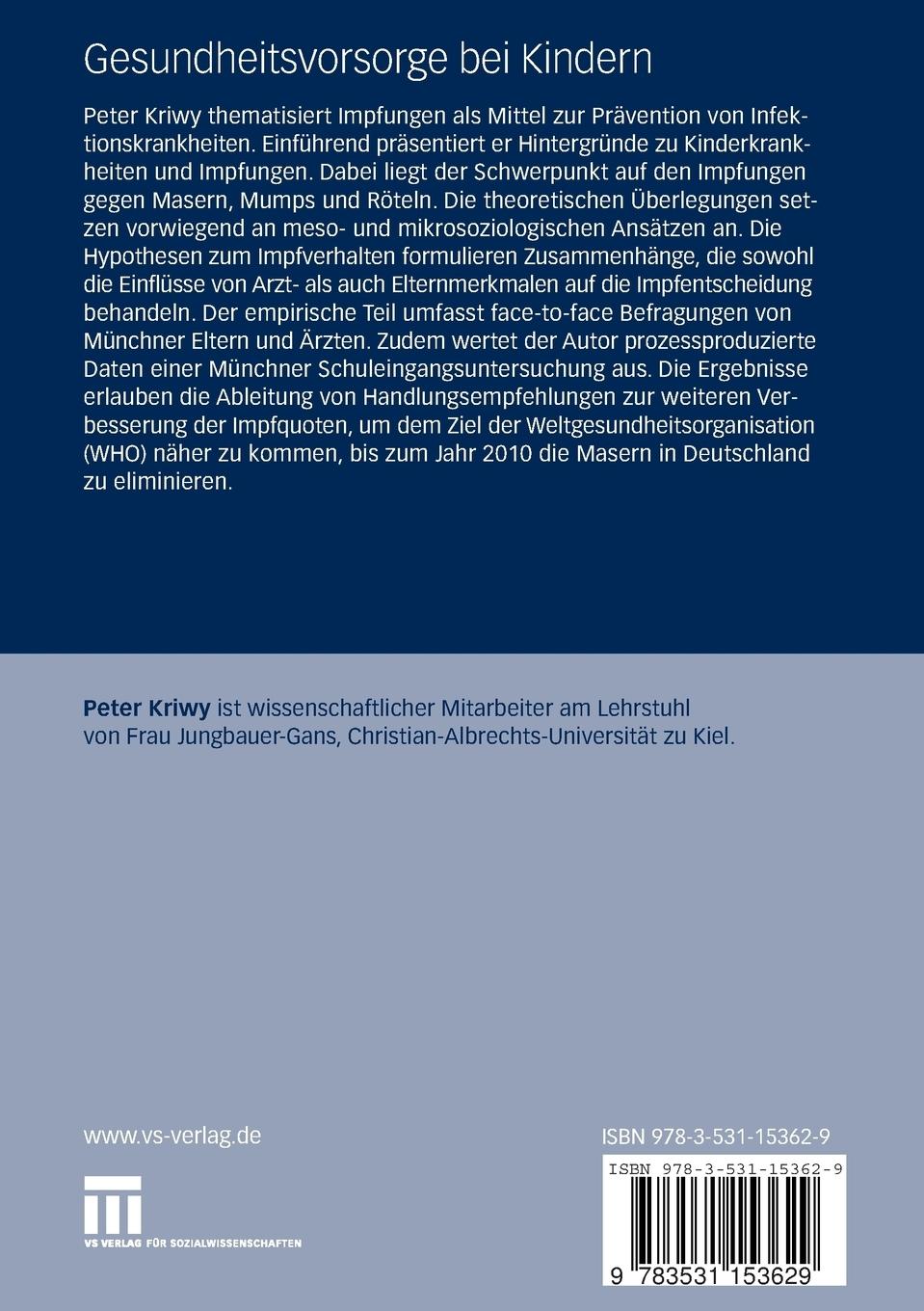 Rückseitencover Gesundheitsvorsorge bei Kindern