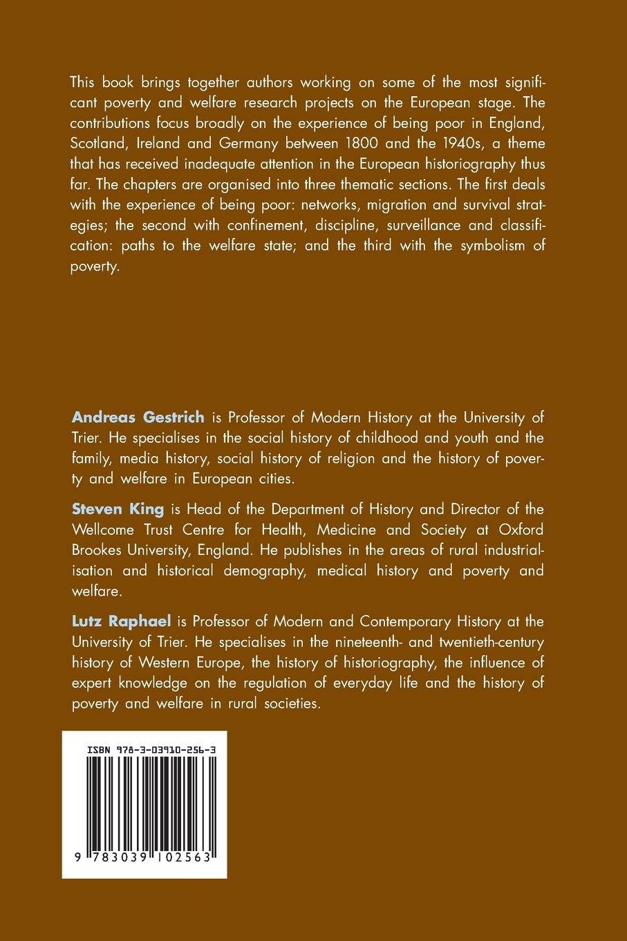 Rückseitencover Being Poor in Modern Europe