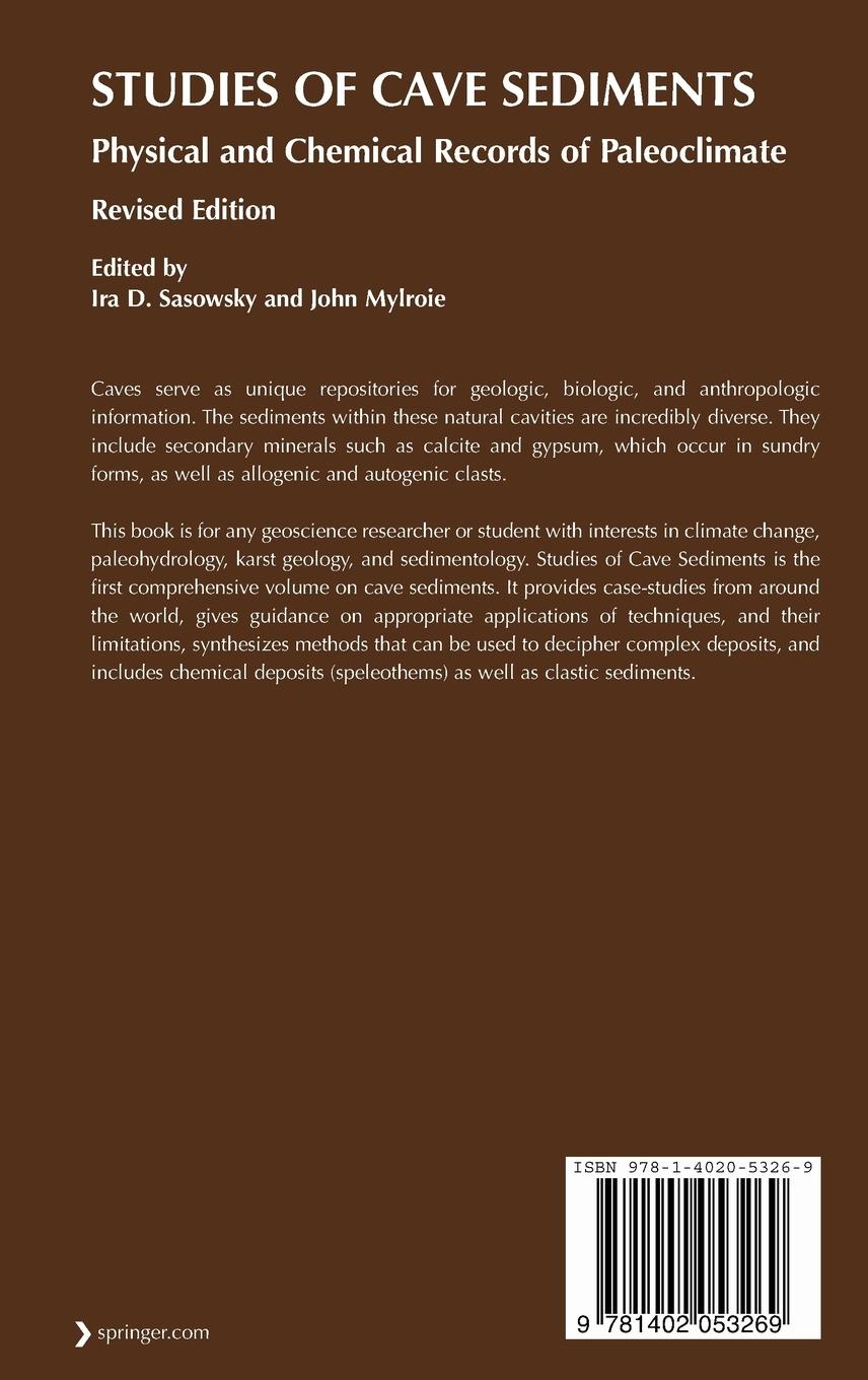 Rückseitencover Studies of Cave Sediments